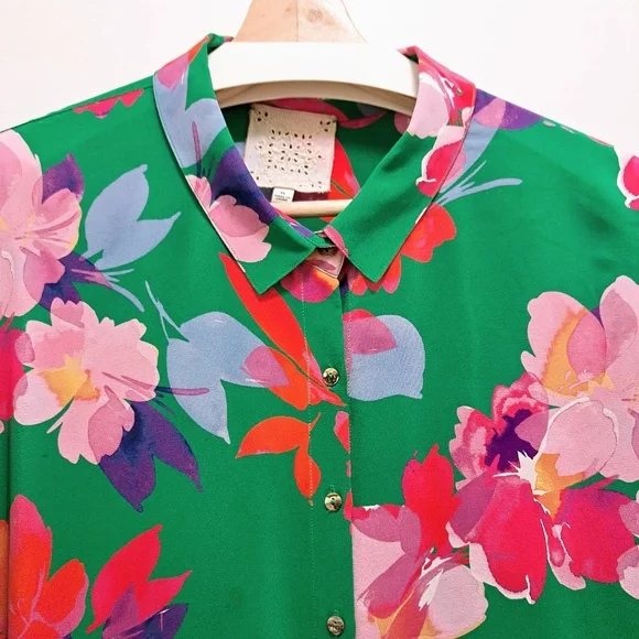 Johnny Was Nadine Silk Shirt Size Large - Picture 3 of 9